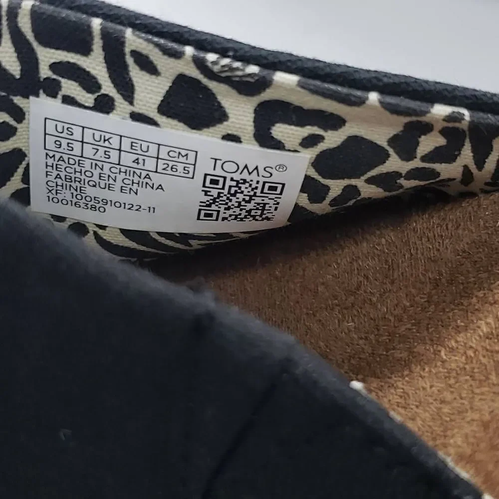 Toms Women Marisol Wedge Heel Shoes Black Size 9.5 Y2K Style Chunky